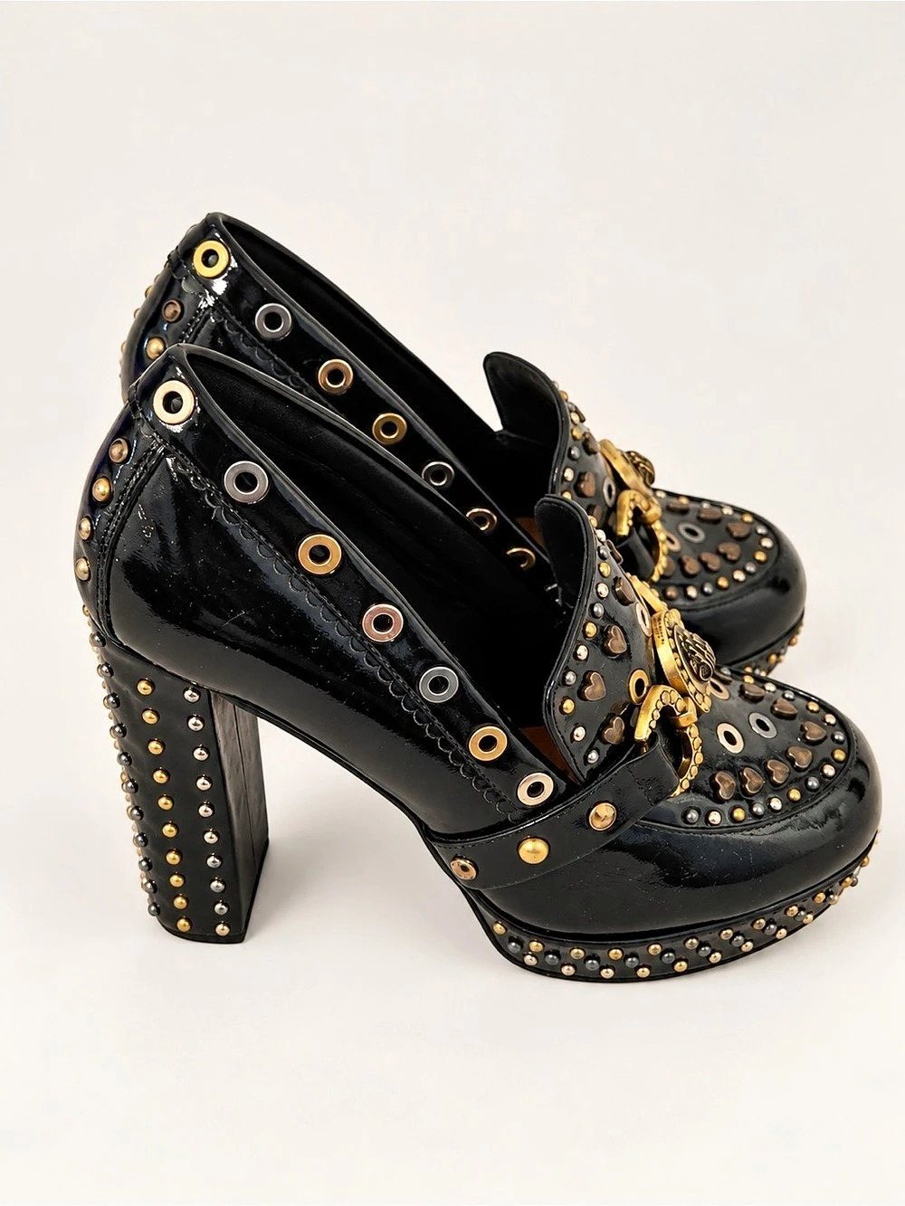 Kurt Geiger Studded Platform Heels in Black